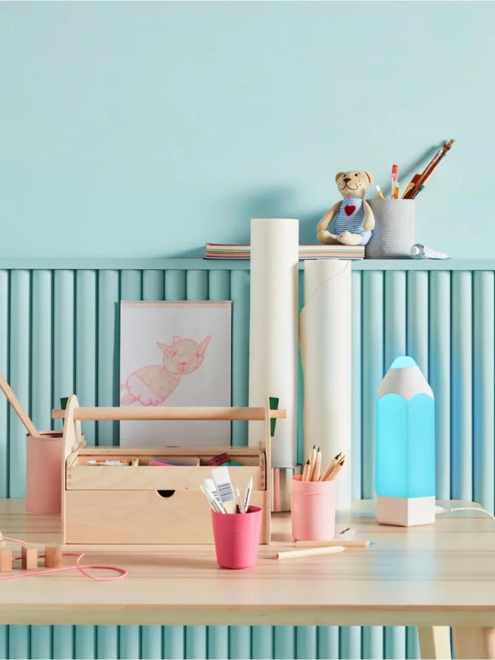 IKEA White Pencil-Shaped Table Lamp